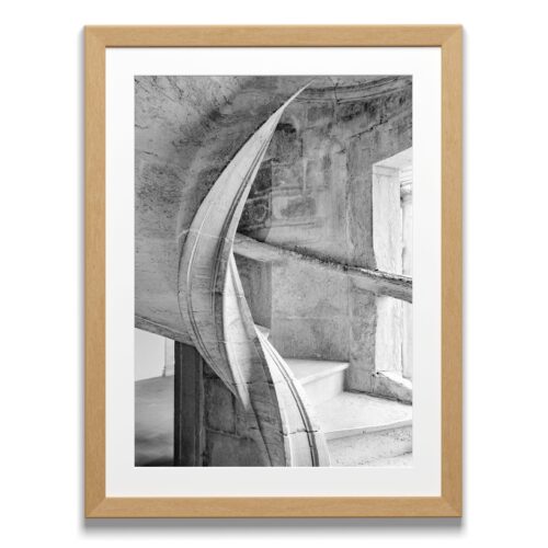 Print from Portugal titled Tomar Spiral BW